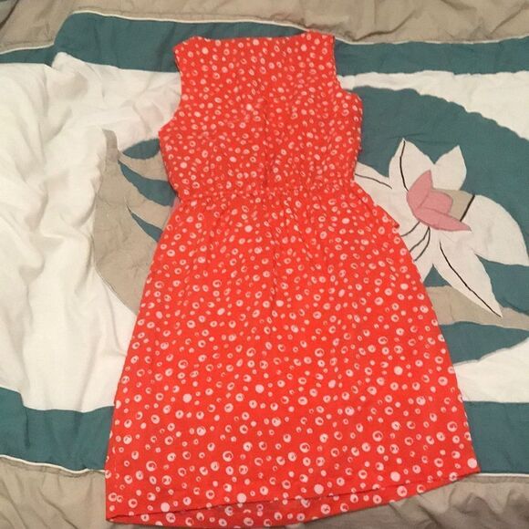 Julian Taylor 🍊 bright orange and white polka dots ruffled womens dress size 6 - Picture 9 of 11